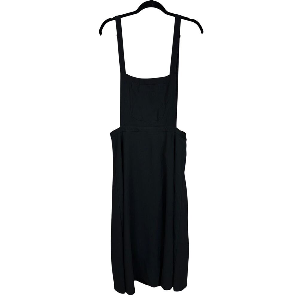 NWT Vintage Liz Claiborne Black Zip Bib Overall Maxi Jumper Dress Size 14